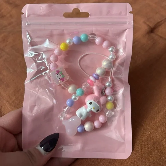 My Melody Sanrio Phone Wristlet, Water Bottle Wristlet, Bag Clip, Beaded Lanyard - Picture 4 of 6